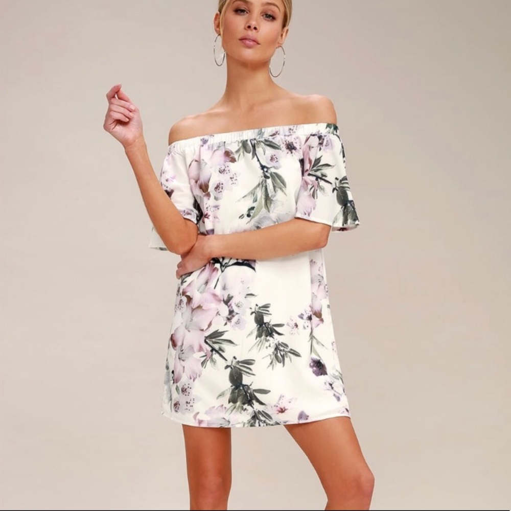 Lulus Off The Shoulder Floral Dress